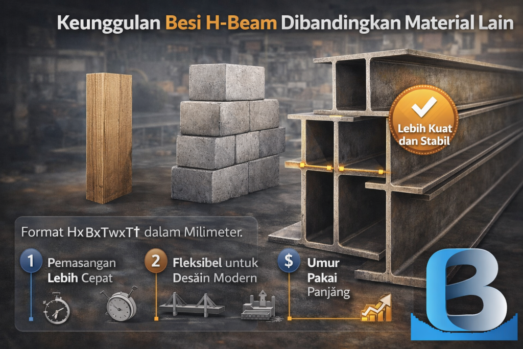 Keunggulan Besi H-Beam Dibandingkan Material Lain. pipagalvanis.co.id