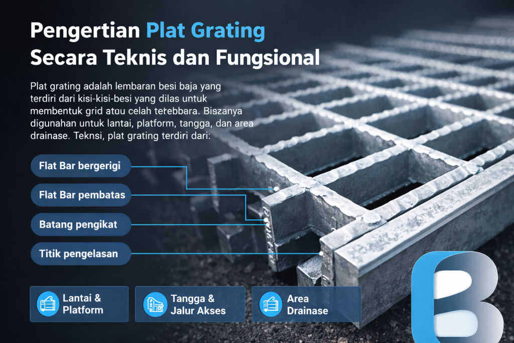 Pengertian Plat Grating Secara Teknis dan Fungsional. pipagalvanis.co.id