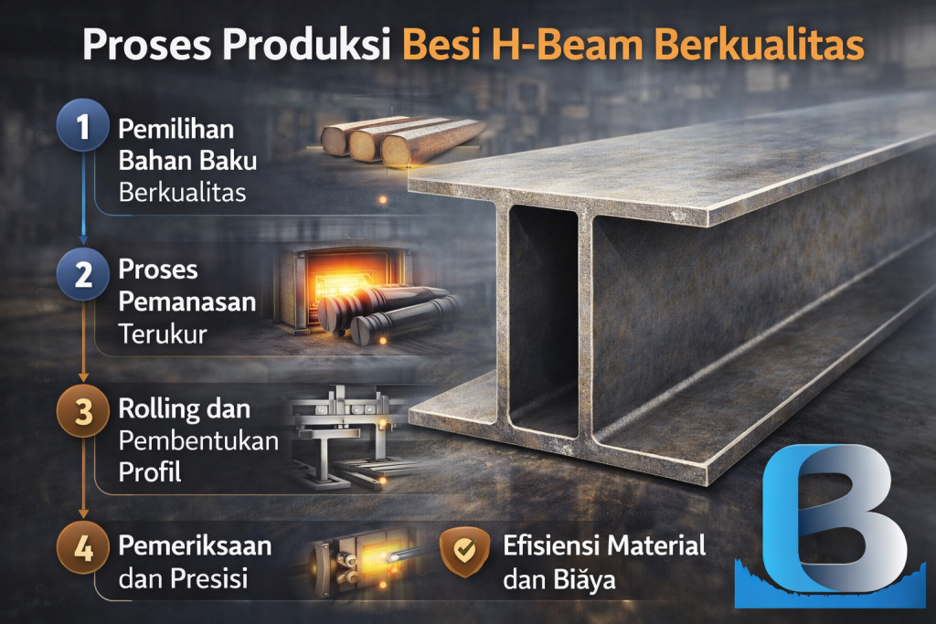 Proses Produksi Besi H-Beam Berkualitas. pipagalvanis.co.id